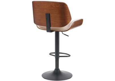 Tabouret de bar Beverley B, tissu noyer/crème