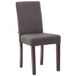 Silla de comedor Ina en tela color capuchino gris oscuro