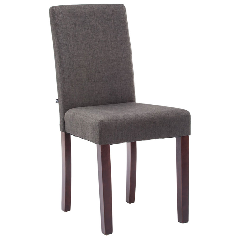 Silla de comedor Ina en tela color capuchino gris oscuro