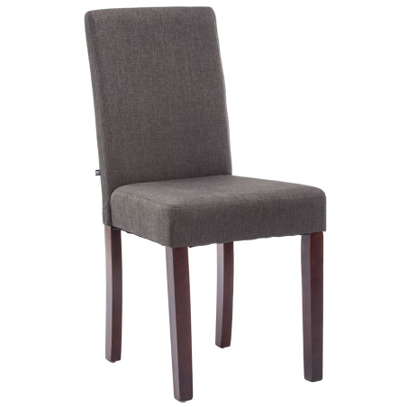 Silla de comedor Ina en tela color capuchino gris oscuro