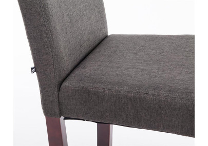 Chaise de salle à manger Ina en tissu cappuccino gris foncé