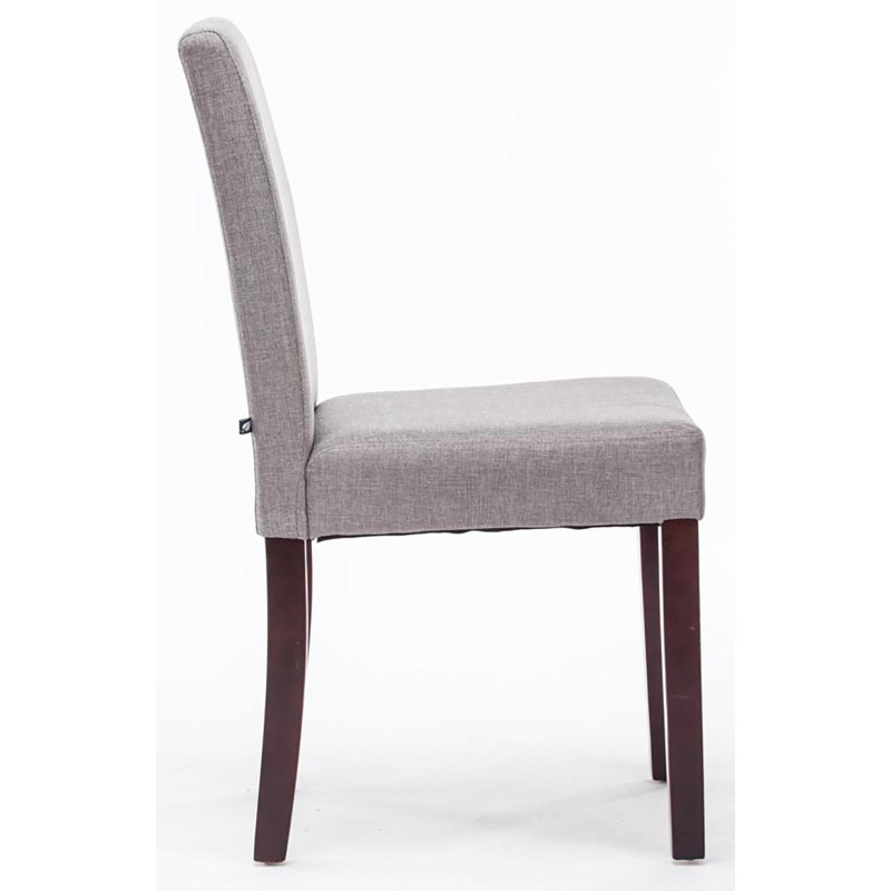 Chaise de salle à manger Ina en tissu cappuccino gris clair