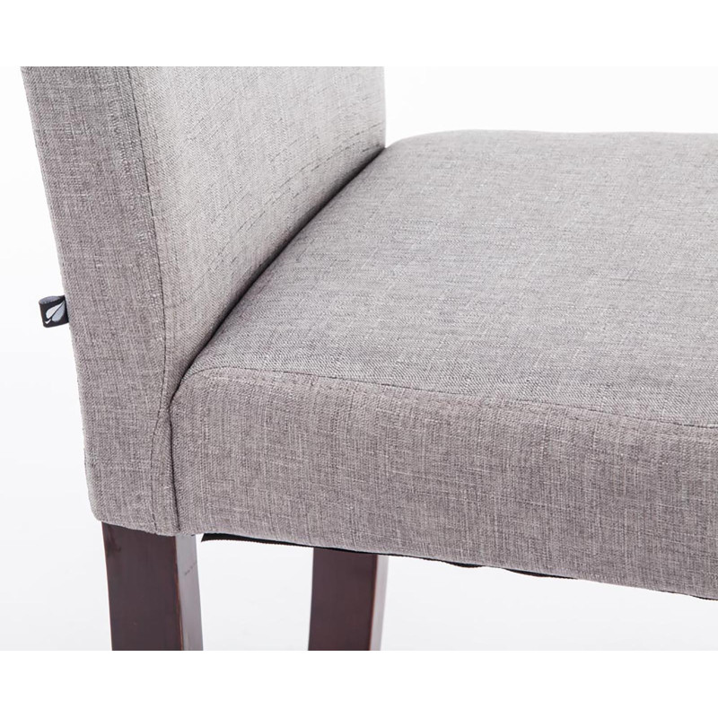 Chaise de salle à manger Ina en tissu cappuccino gris clair
