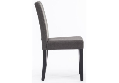Chaise de salle à manger Ina, tissu noir/gris foncé