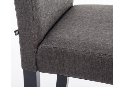 Chaise de salle à manger Ina, tissu noir/gris foncé