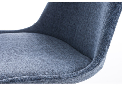 Chaise Pegleg, tissu carré, bleu naturel