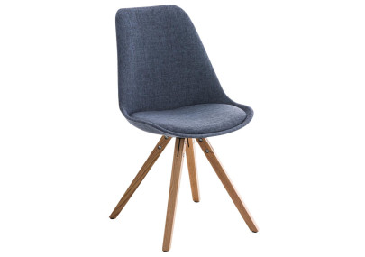 Chaise Pegleg, tecido quadrado, azul natural