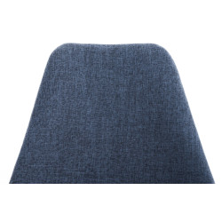 Silla Pegleg, en tela, cuadrada, blanca/azul