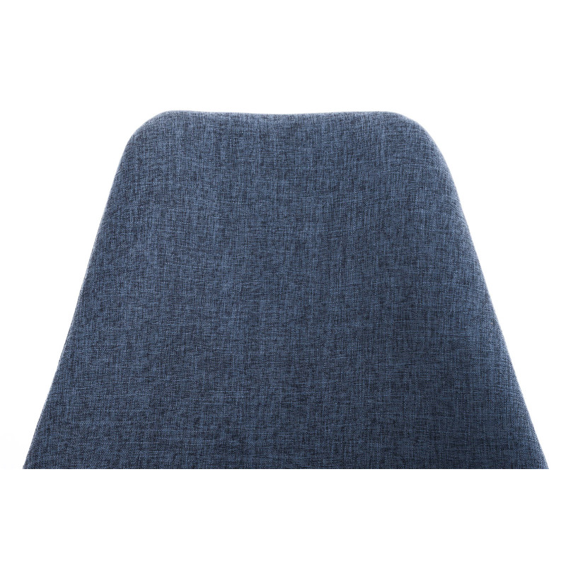 Silla Pegleg, en tela, cuadrada, blanca/azul