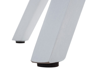 Chaise Pegleg, en tissu, carrée, blanche/bleue