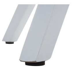 Silla Pegleg, en tela, cuadrada, blanca/azul