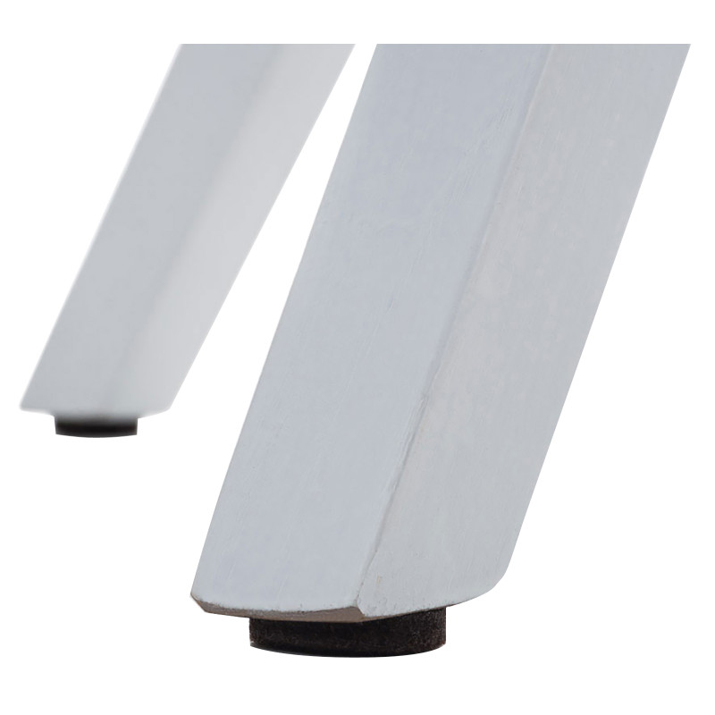 Silla Pegleg, en tela, cuadrada, blanca/azul