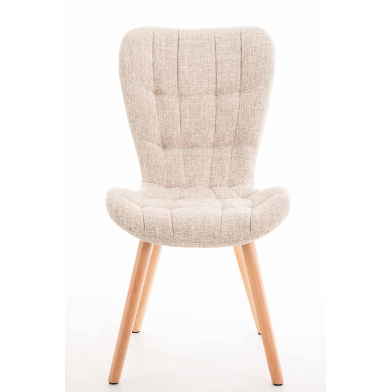 Sedia Elda, tessuto color crema naturale