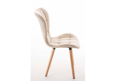 Chaise Elda, tissu crème naturel