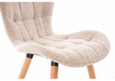 Chaise Elda, tecido creme natural