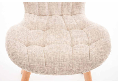 Chaise Elda, tissu crème naturel
