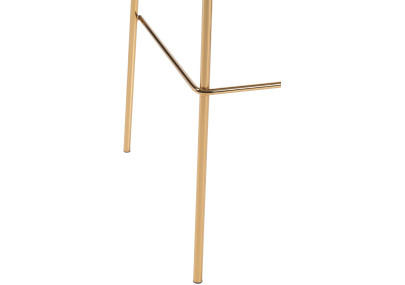 Tabouret de bar Hoover en velours, 4 pieds, doré et bleu