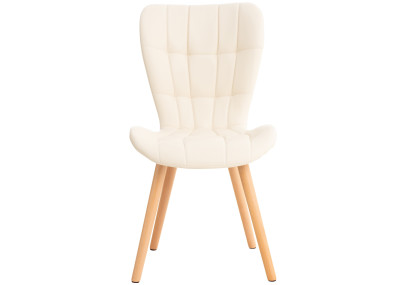 Chaise Elda en polyuréthane, couleur crème naturelle