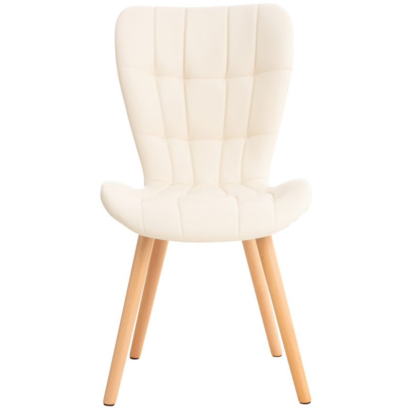 Sedia Elda in poliuretano, colore crema naturale