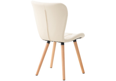 Silla Elda en poliuretano, color crema natural