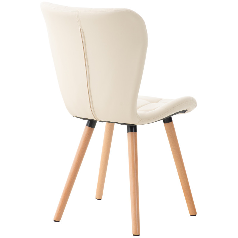 Sedia Elda in poliuretano, colore crema naturale