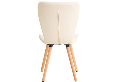 Silla Elda en poliuretano, color crema natural