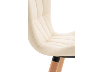 Silla Elda en poliuretano, color crema natural