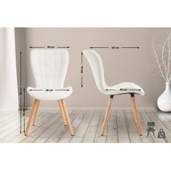 Silla Elda en poliuretano blanco natural