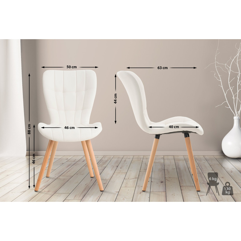 Silla Elda en poliuretano blanco natural