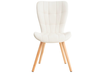 Sedia Elda in poliuretano bianco naturale