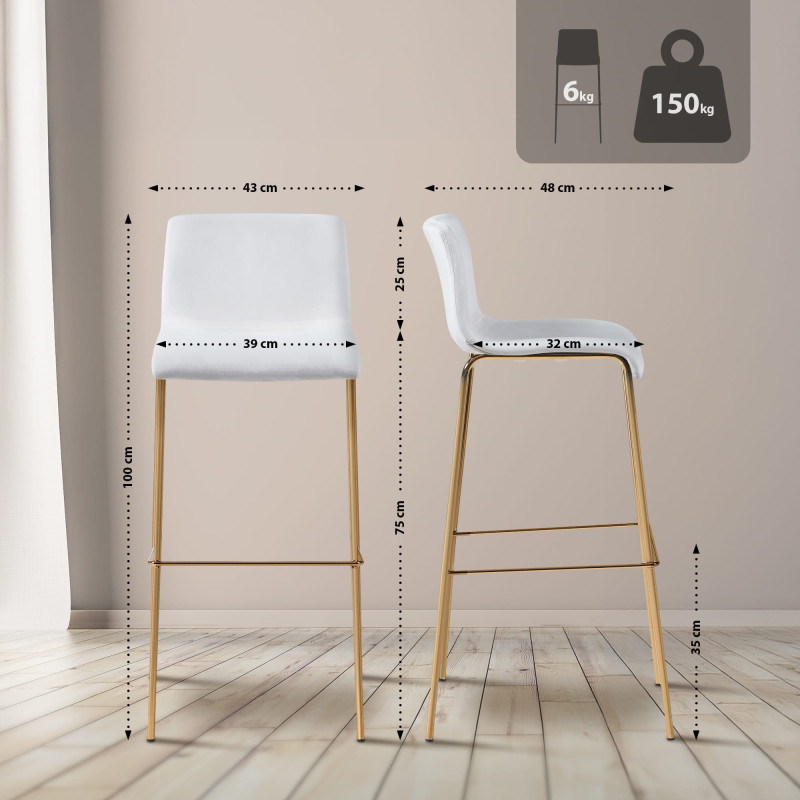 Barhocker Hoover Samt 4-Fuß Gold