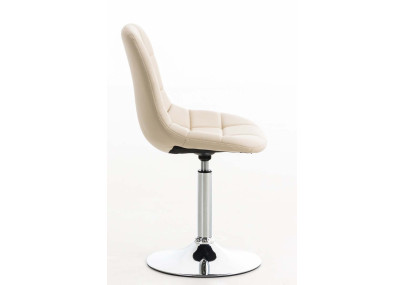 Fauteuil Emil, similicuir, crème