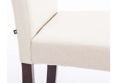 Conjunto de 2 sillas de comedor Ina, tela color crema capuchino