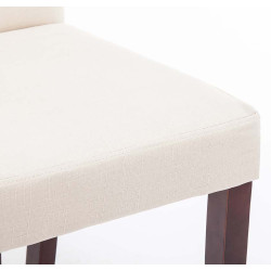 Ensemble de 2 chaises de salle à manger Ina, tissu couleur crème cappuccino
