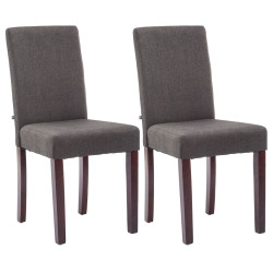 Conjunto de 2 sillas de comedor Ina, tela capuchino gris oscuro