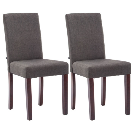 Conjunto de 2 sillas de comedor Ina, tela capuchino gris oscuro