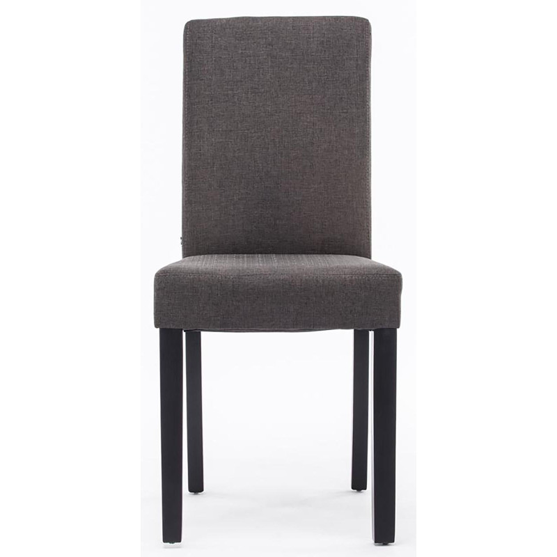 Conjunto de 2 cadeiras de sala de jantar Ina, tecido preto/cinza escuro