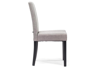 Ensemble de 2 chaises de salle à manger Ina, tissu noir et gris clair