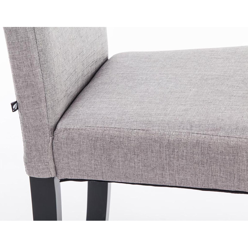 Ensemble de 2 chaises de salle à manger Ina, tissu noir et gris clair