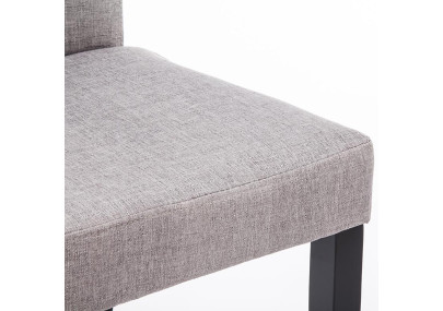 Ensemble de 2 chaises de salle à manger Ina, tissu noir et gris clair