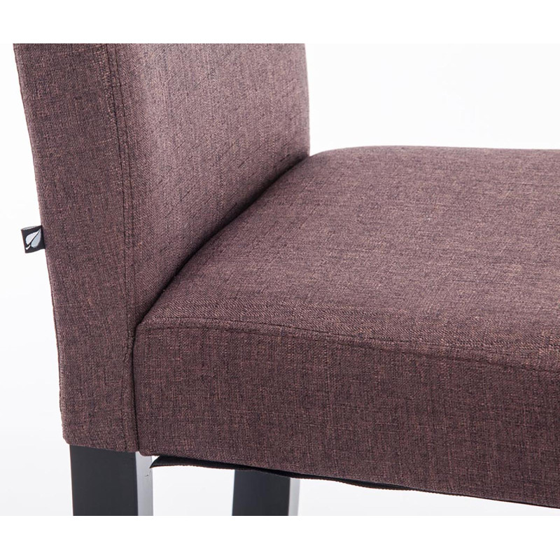 Ensemble de 4 chaises de salle à manger Ina, tissu, noir/marron