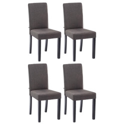 Ensemble de 4 chaises de salle à manger Ina, tissu noir/gris foncé