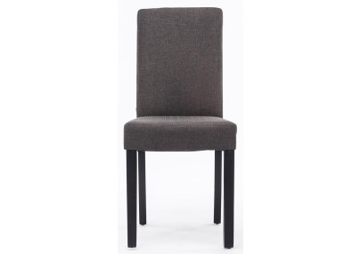 Conjunto de 4 sillas de comedor Ina, tela negro/gris oscuro