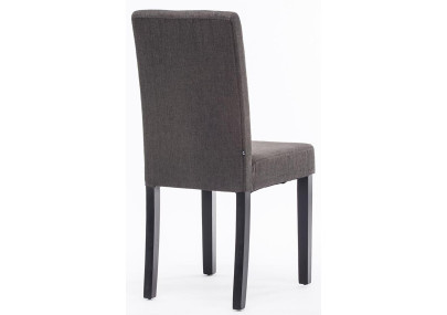 Ensemble de 4 chaises de salle à manger Ina, tissu noir/gris foncé