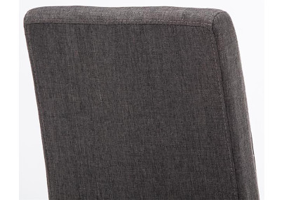 Conjunto de 4 sillas de comedor Ina, tela negro/gris oscuro