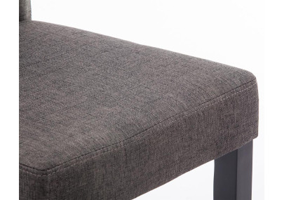 Conjunto de 4 sillas de comedor Ina, tela negro/gris oscuro