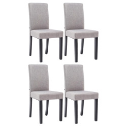 Ensemble de 4 chaises de salle à manger Ina, tissu noir et gris clair