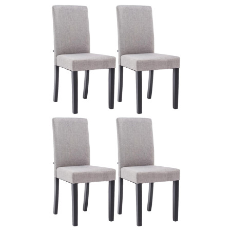 Conjunto de 4 sillas de comedor Ina, tela negra y gris claro