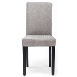 Conjunto de 4 sillas de comedor Ina, tela negra y gris claro