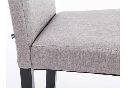 Ensemble de 4 chaises de salle à manger Ina, tissu noir et gris clair